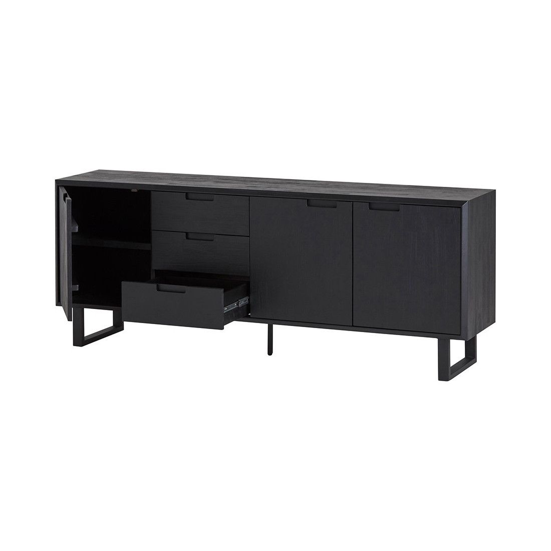 Bureau 5 tiroirs noir mat Cambronne