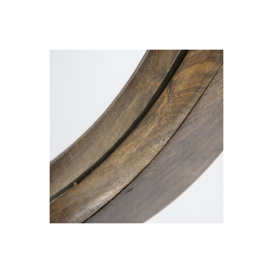 Miroir rond en bois de manguier - naturel D70cm - ARDARA