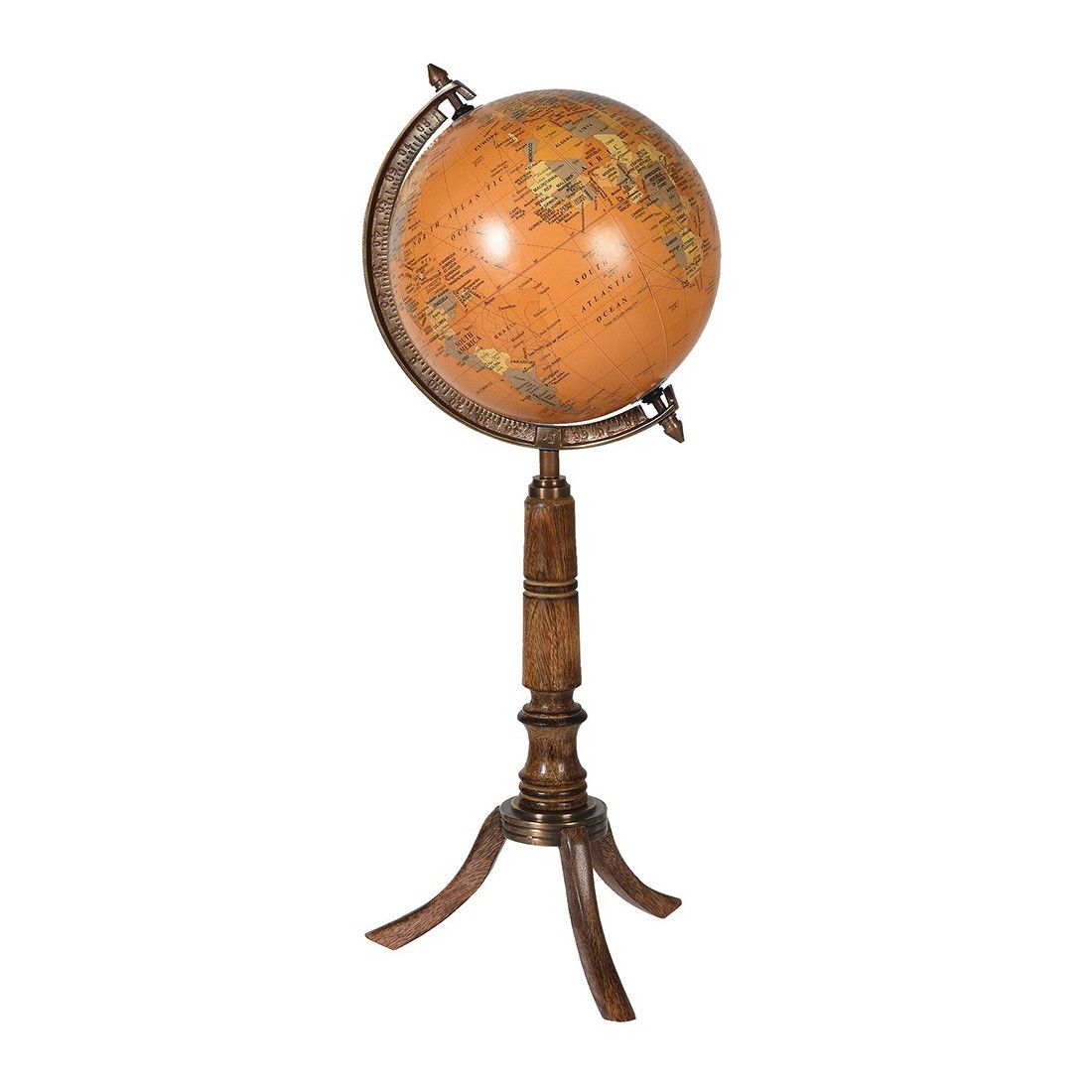 Acheter Nouveau Globe en bois ornement rétro Vintage décor à la maison  bureau ornements de maison artisanat Figurines