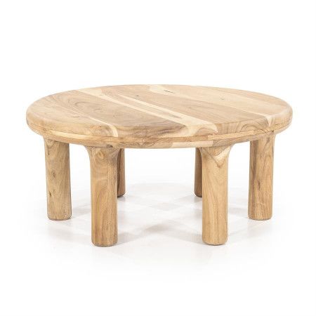 Table d'appoint ronde en acacia massif