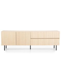 Meuble TV Simon 120 cm chêne/blanc –