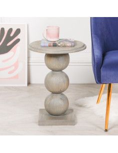 Table basse ovale 120x70x35 cm en céramique gris et pied noir