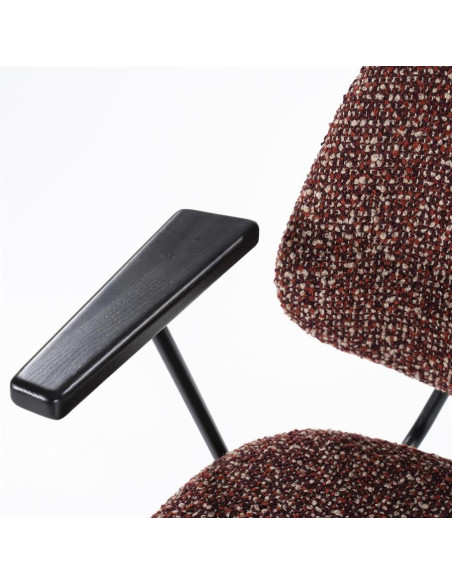Fauteuil de repas en tissu et métal Jon